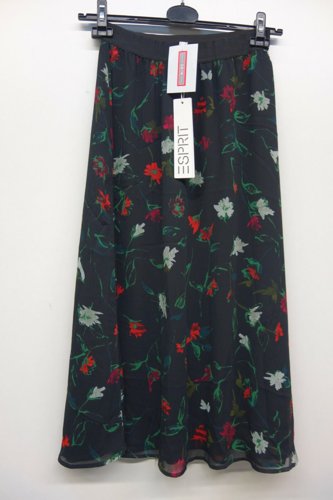 EK0741 Damen Rock von Esprit, schwarz mit Blumen, 340