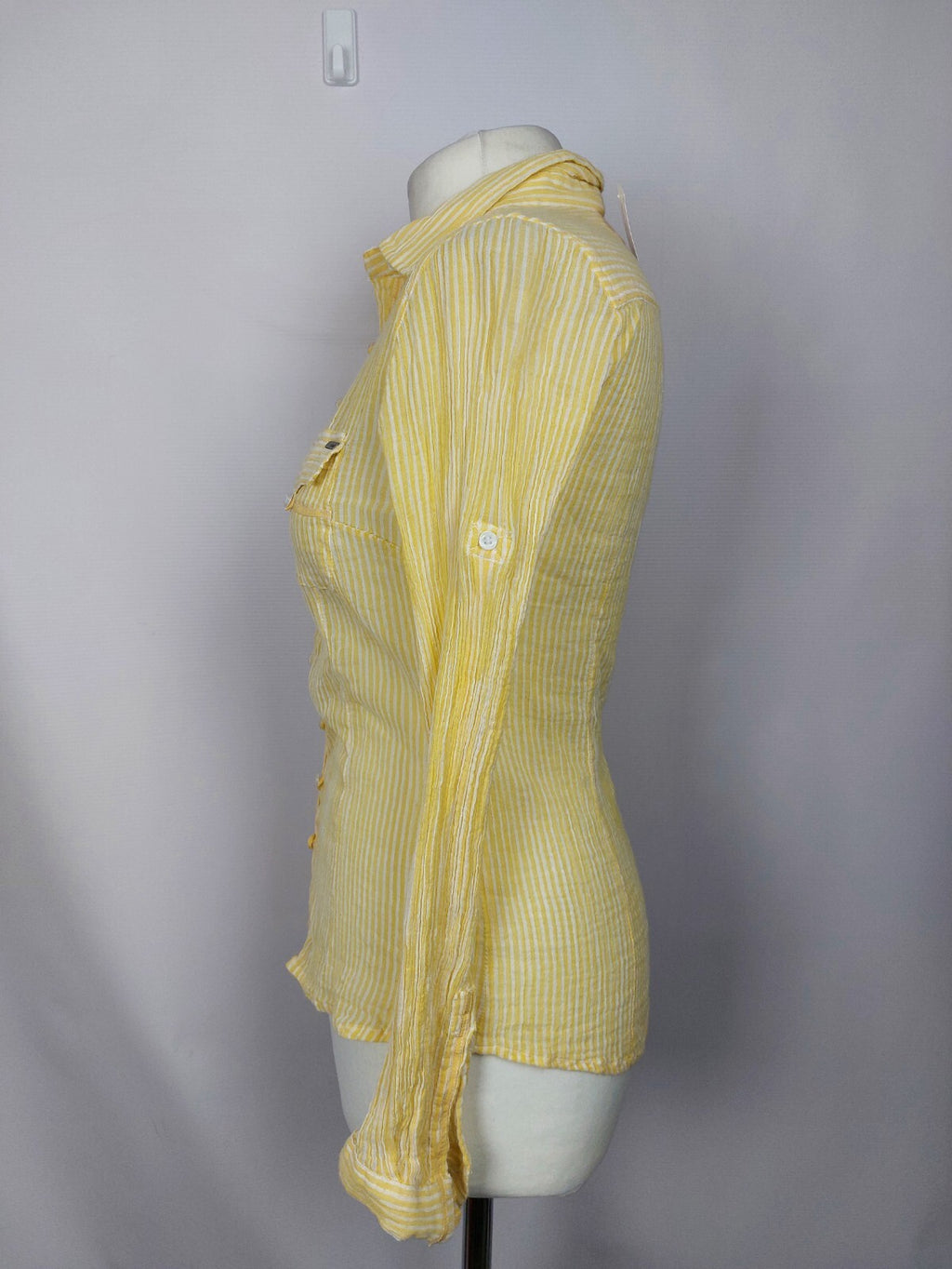 EK4048 Damen Bluse von Mango, gelb/weiß gestreift, Gr. S4