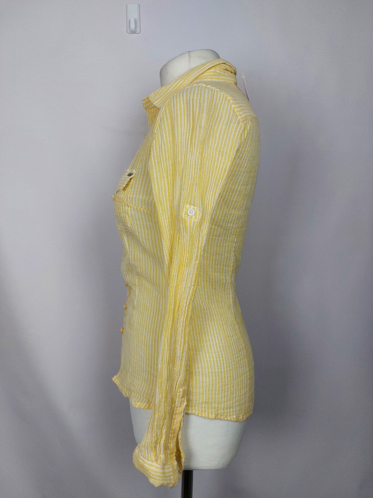 EK4048 Damen Bluse von Mango, gelb/weiß gestreift, Gr. S4