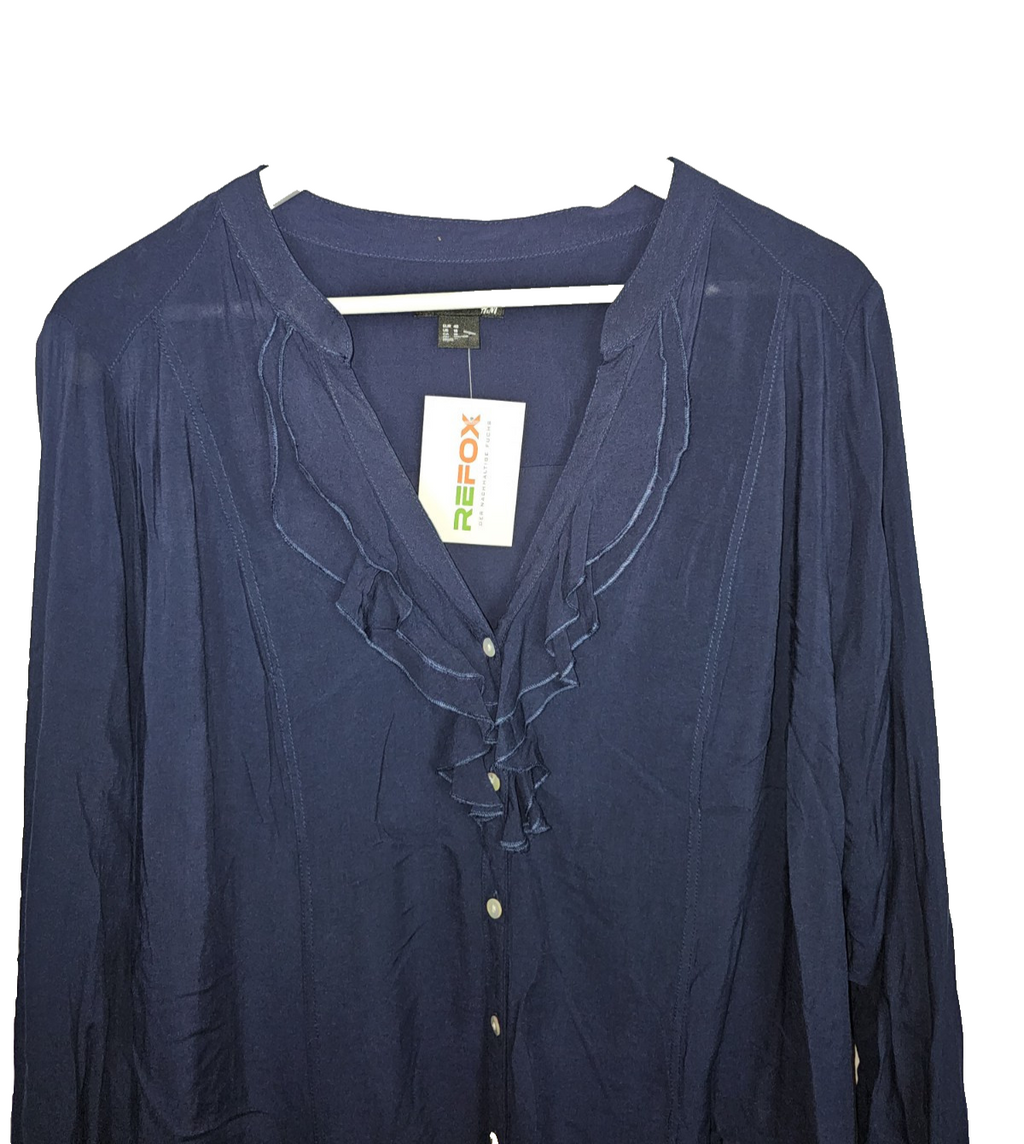EK7399 Damen Bluse von H&M, Dunkelblau, Gr.481