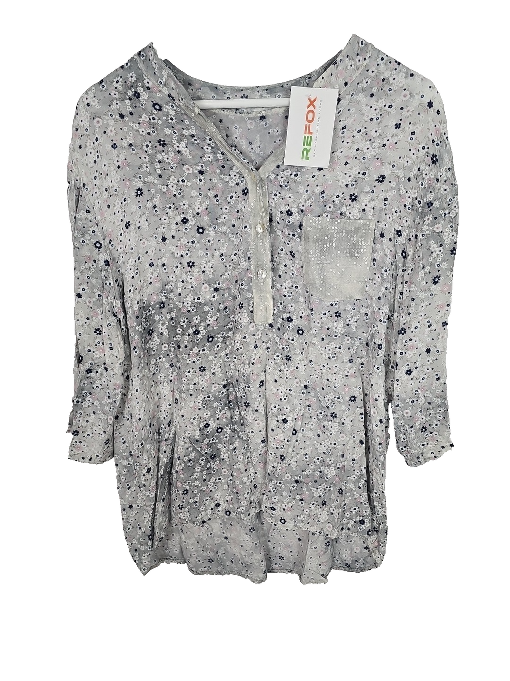 EK8264 Damen Bluse Gr44 ,Markenlos ,Blumenmuster0