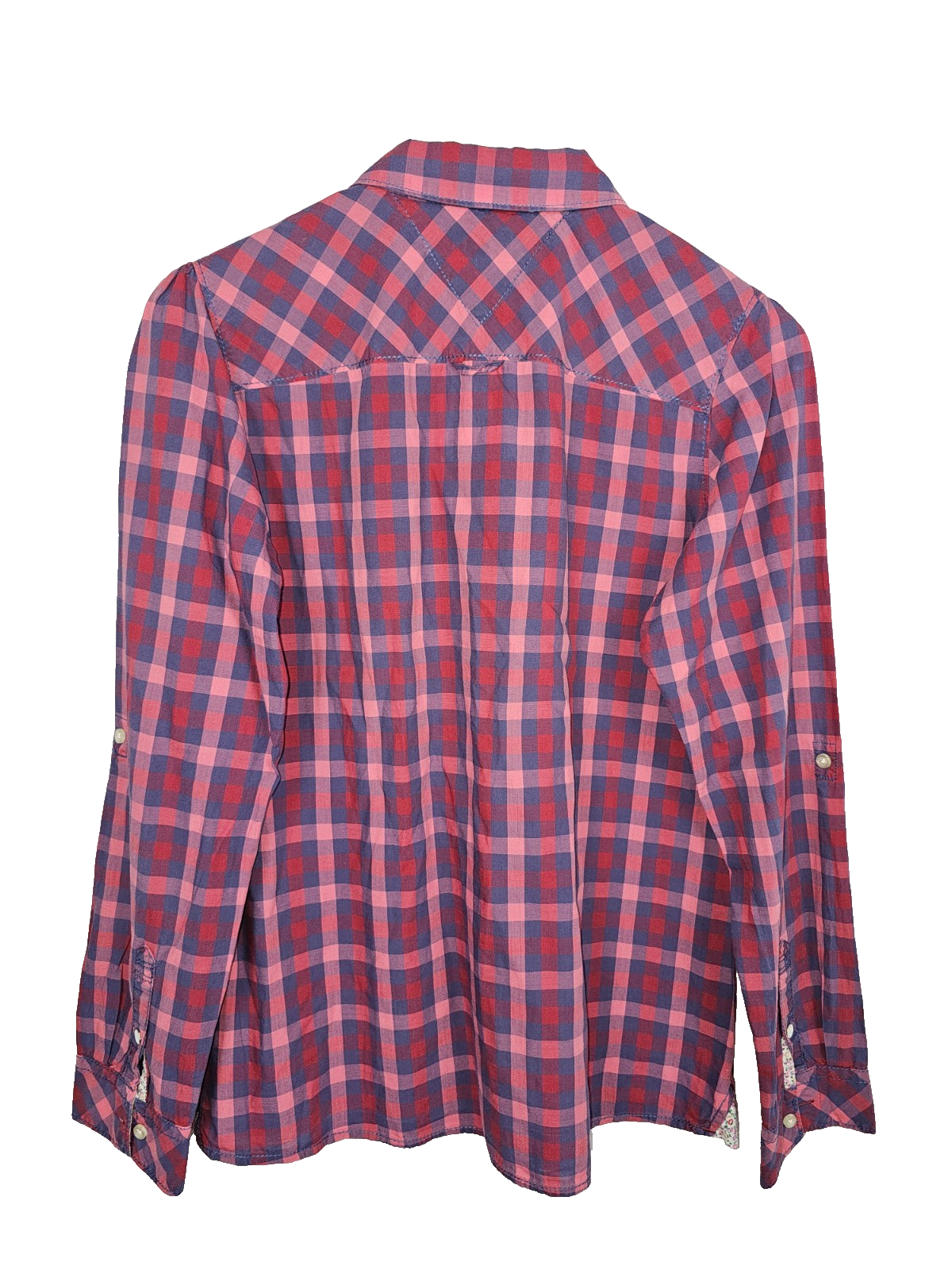 EK7559 Damen Bluse von Tommy Hilfiger, rot-blau, Gr.L3