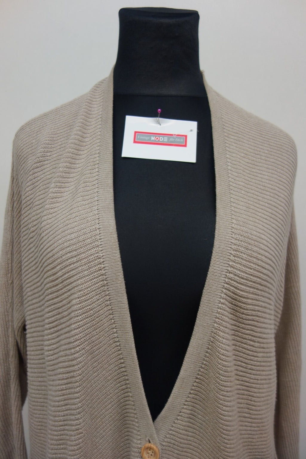 EK0788 Damen Oversize Strickjacke von Pull&Bear, beige, Gr. M1