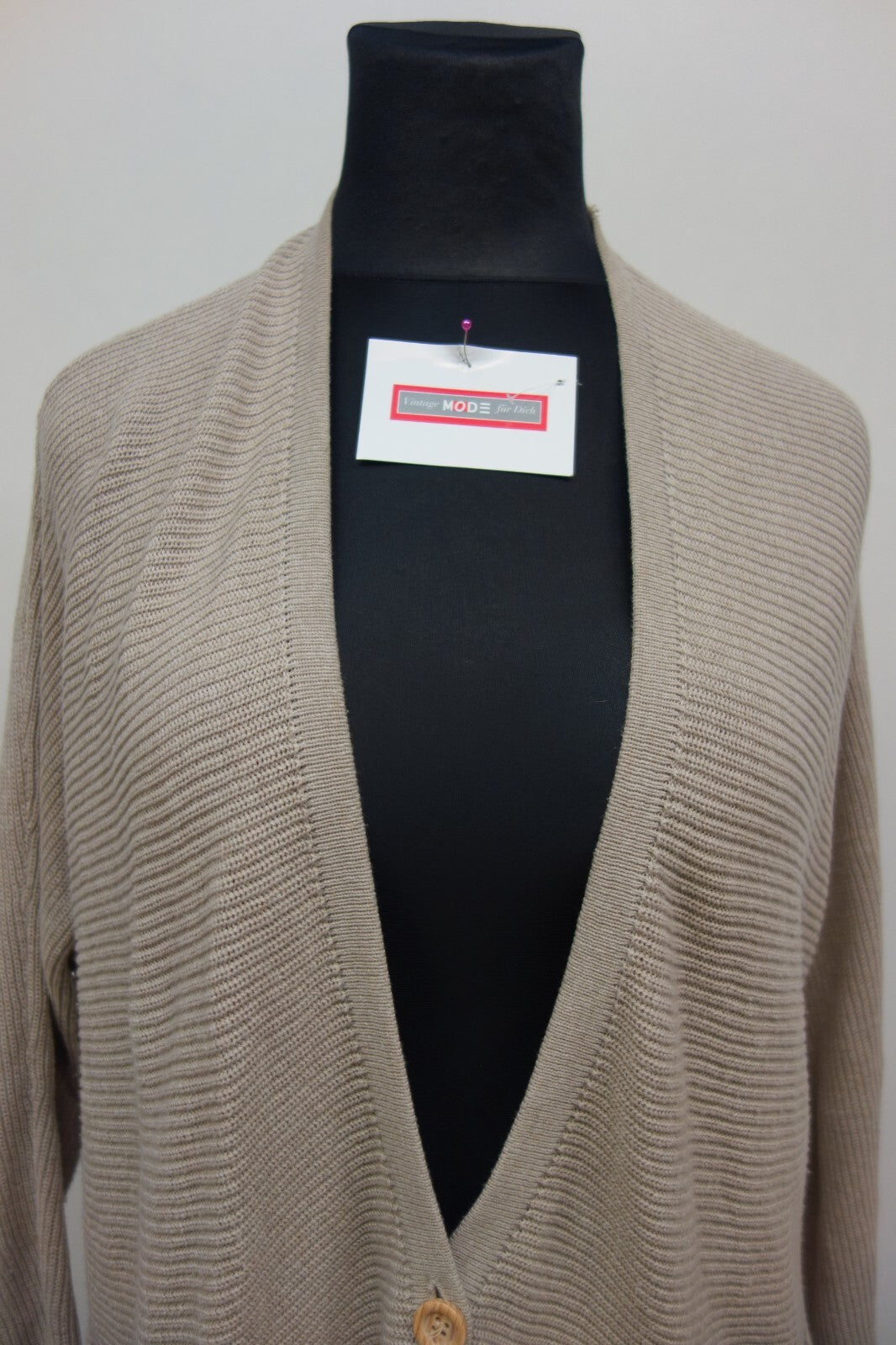 EK0788 Damen Oversize Strickjacke von Pull&Bear, beige, Gr. M1