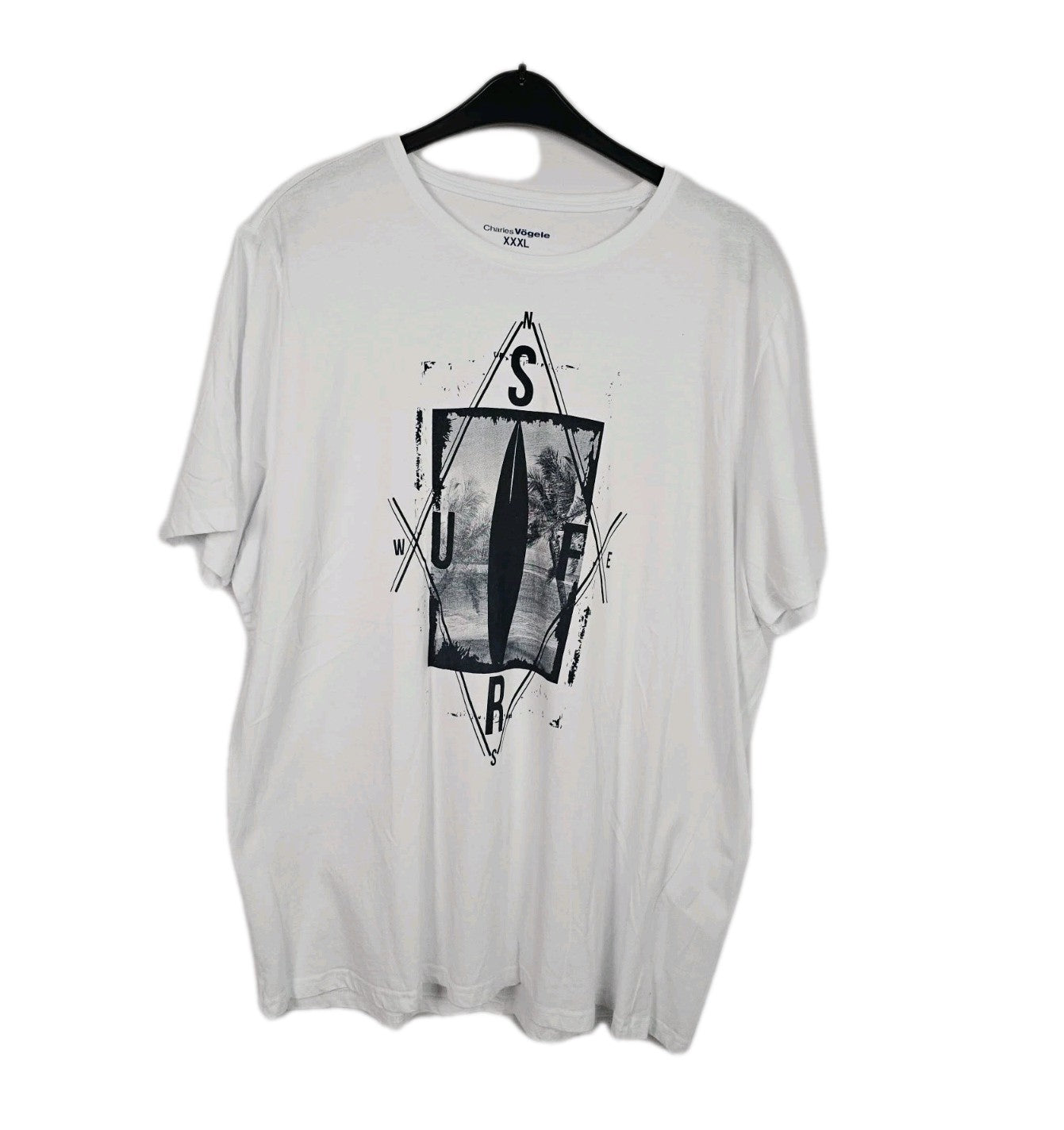 EK10836 Herren T-Shirt von Charles Vögele, Weiß, Gr. 3XL0
