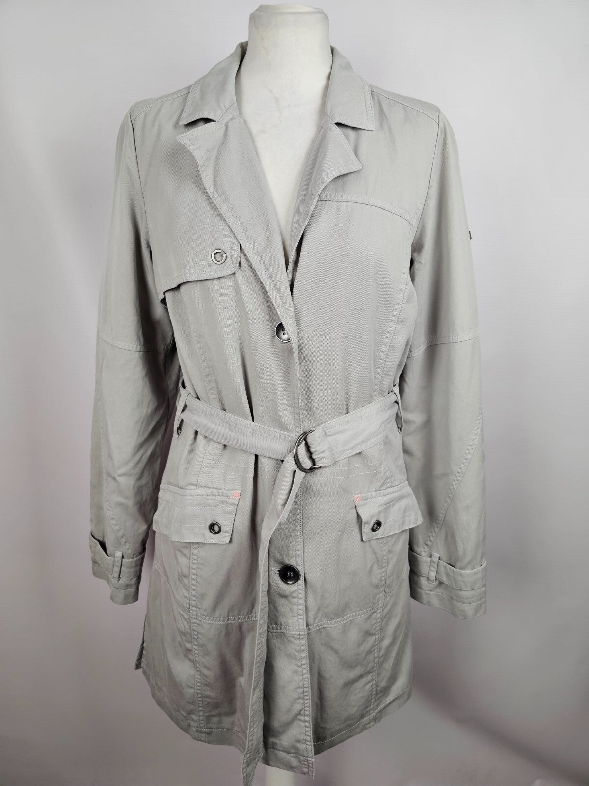 EK5659 Damen Trenchcoat von Cecil, hellgrau, Gr. S0