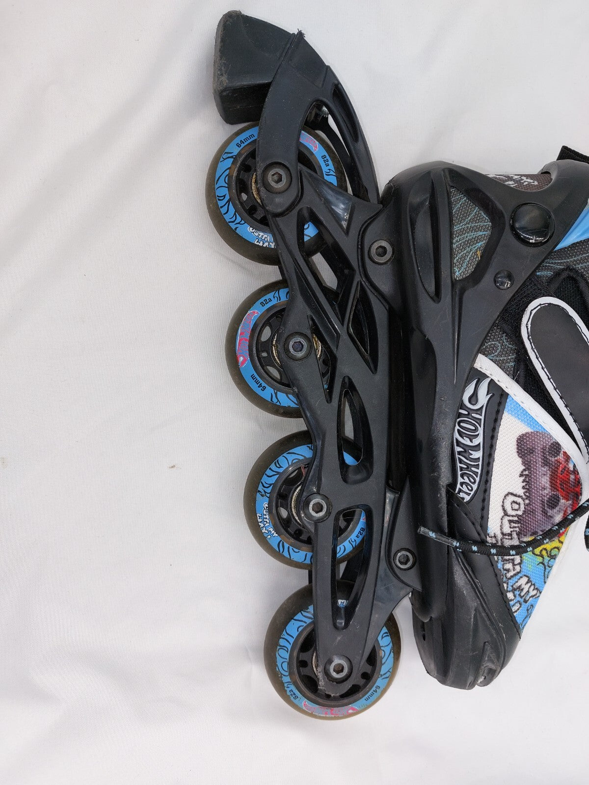 ES0151 Kinder Inlineskater von Hot Wheels, schwarz-blau, Gr.28 bis 326