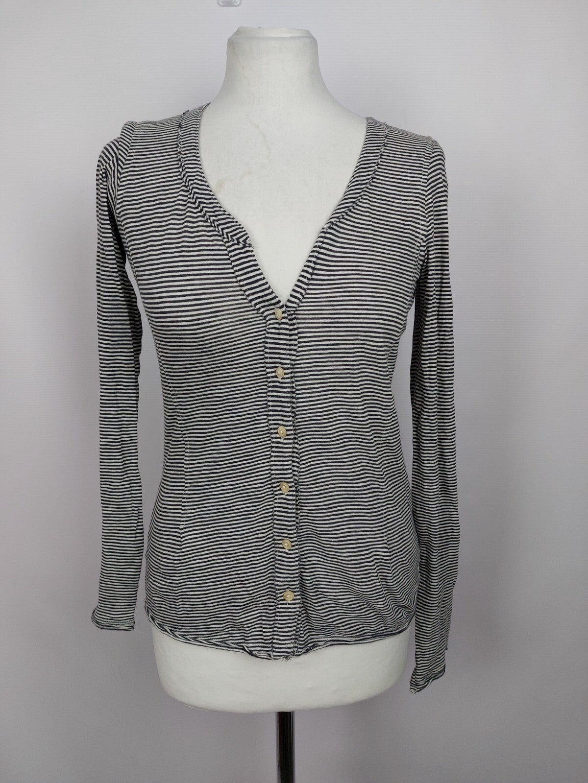 EK2251 Damen Strickjacke von Marc O´Polo, grau/weiß, Gr. XS0