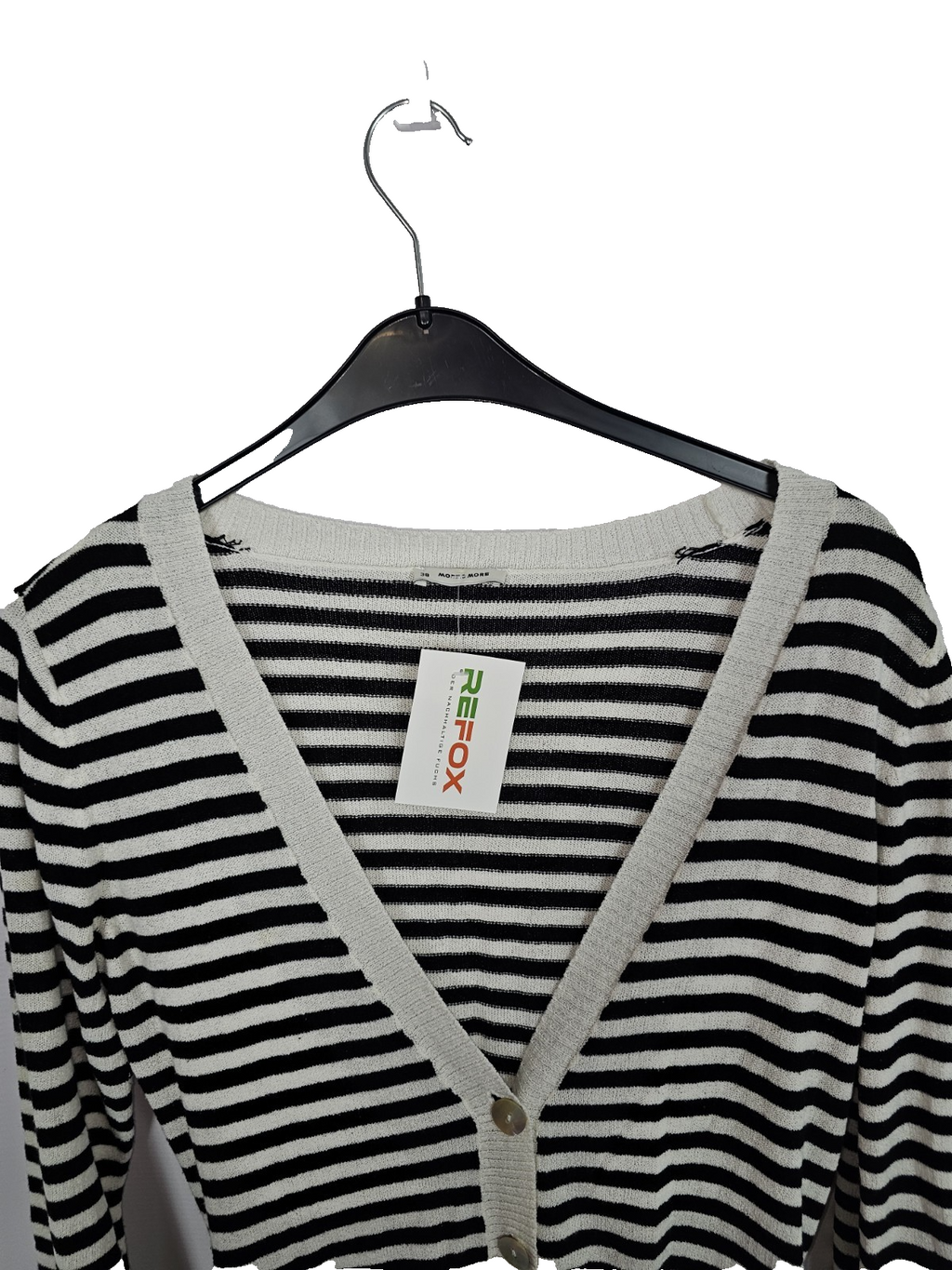 EK8184 Damen Strickjacke von More&More, Weiß-schwarz,  Gr. 382