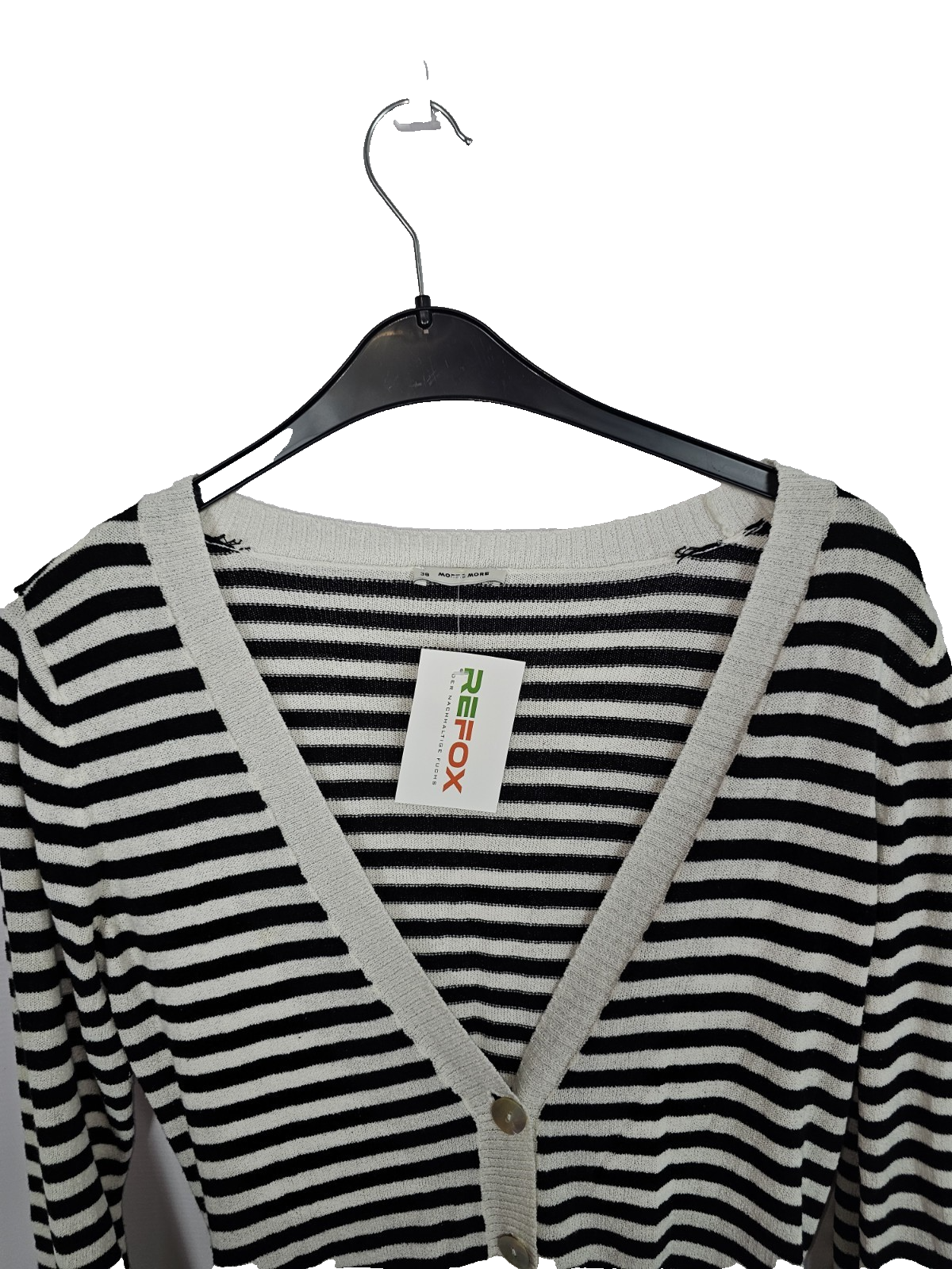 EK8184 Damen Strickjacke von More&More, Weiß-schwarz,  Gr. 382