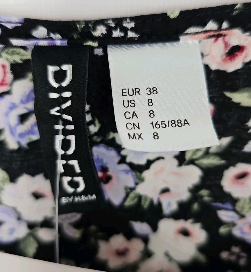 EK8946 Damen T-Shirt Divided Gr.38 Schwarz Mit Blumenmuster3