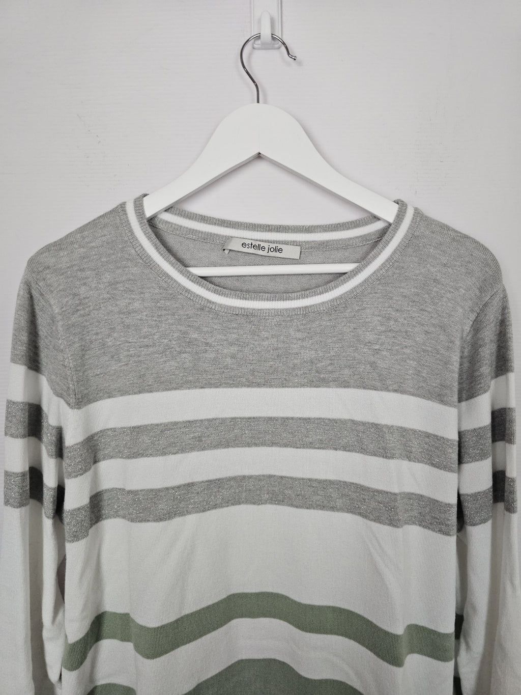 EK8746 Damen Pullover von Estelle Jolie, Grau, Gr. 421