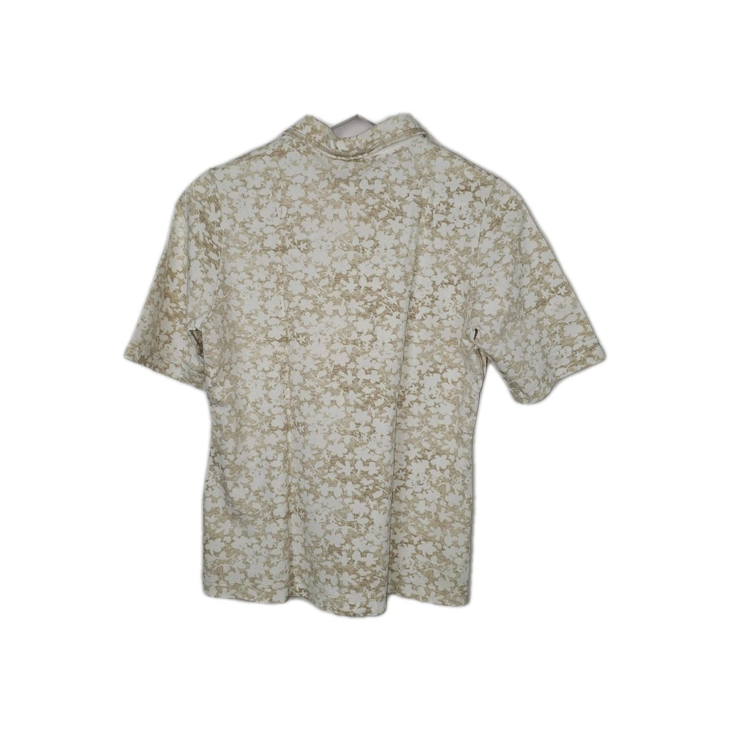 EK8769 Damen Polo Shirt von Rabe, weiß/beige mit Blumen Muster,Gr.401