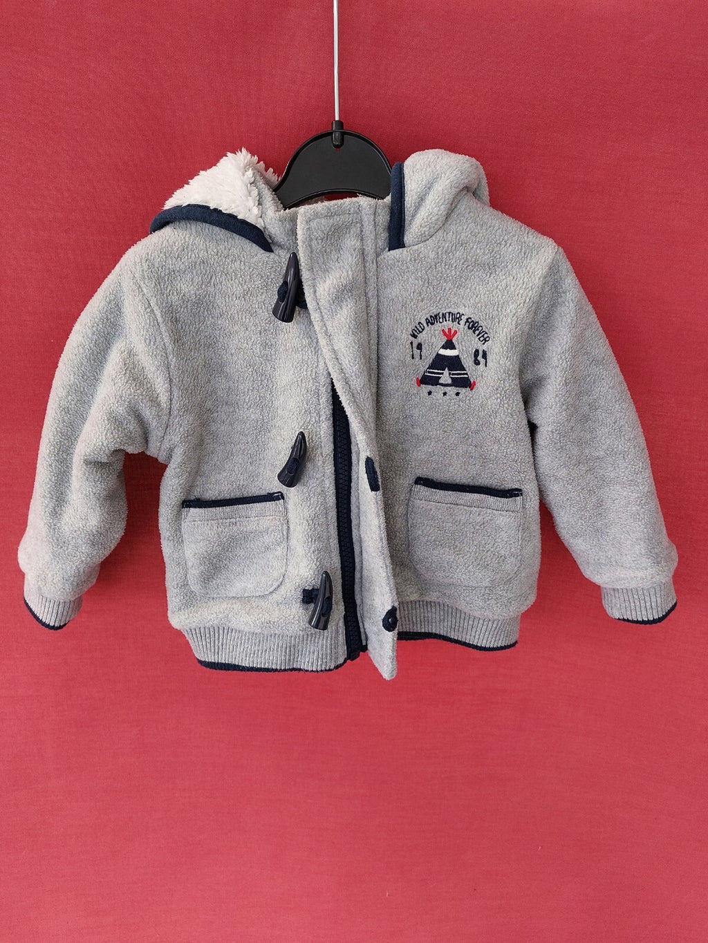 EK1526 Baby Kuscheljacke von C&A, grau, Gr. 680