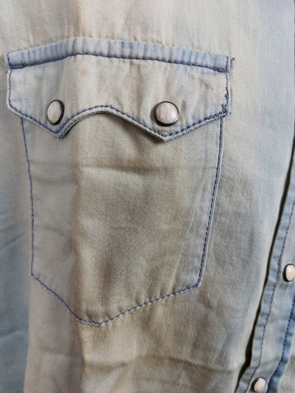 EK4920 Herren Jeanshemd von Urban Casual Style, blau/beige, used Look, Gr. XL/563