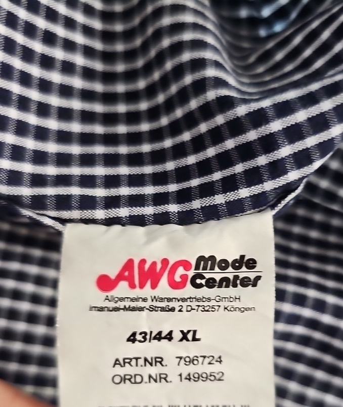 EK7603 Herren Hemd von AWG, blau, Gr.43/44 - XL4