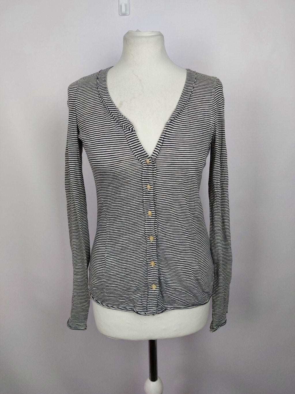 EK2251 Damen Strickjacke von Marc O´Polo, grau/weiß, Gr. XS1