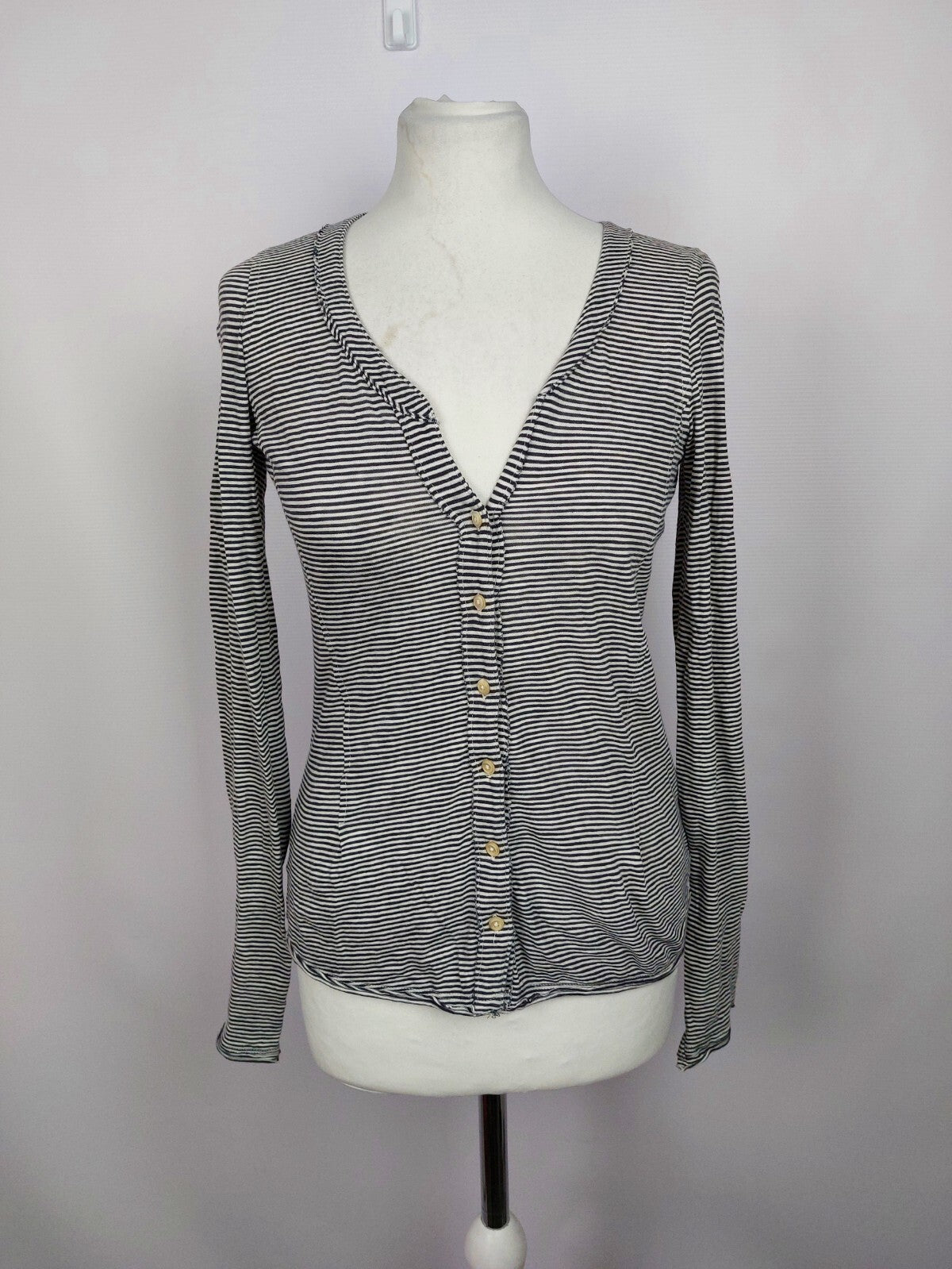 EK2251 Damen Strickjacke von Marc O´Polo, grau/weiß, Gr. XS1