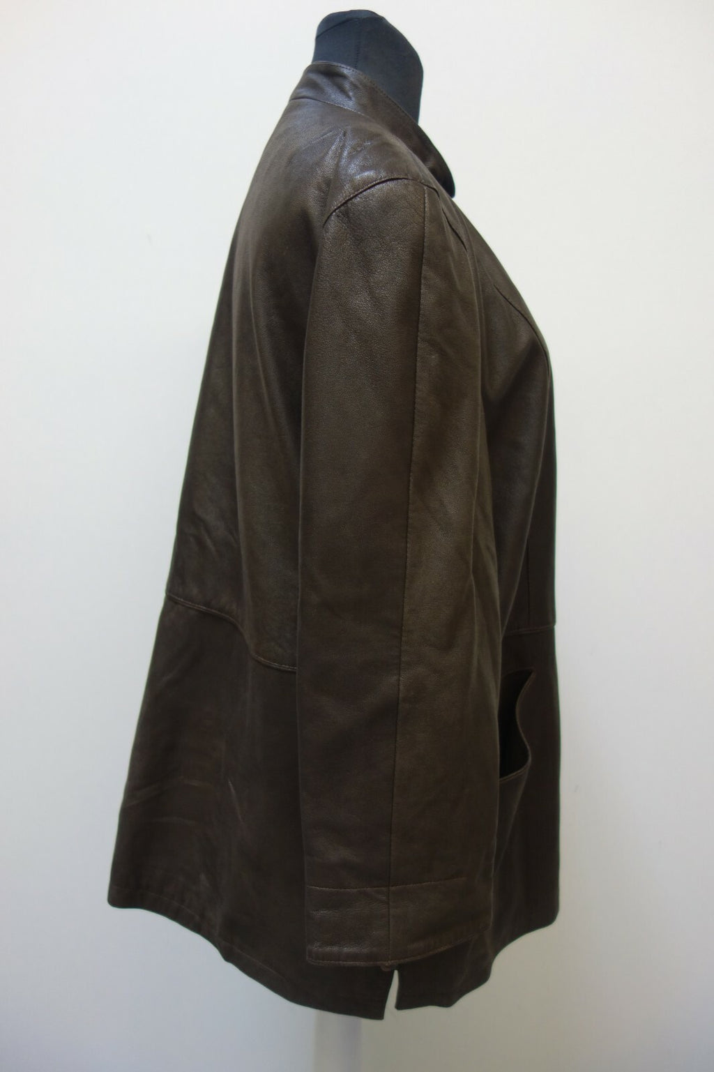 EK0848 Leder Jacke in braun, GR 464
