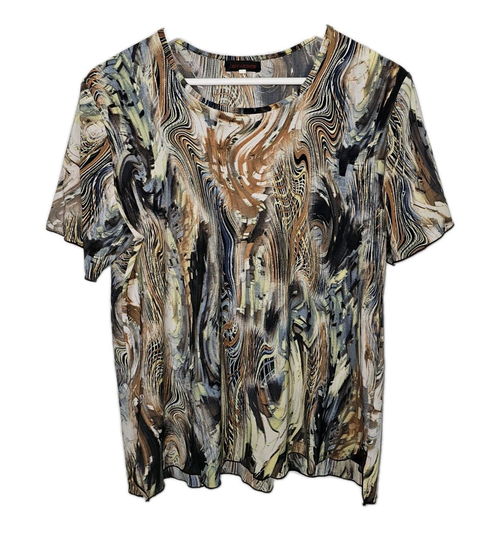 EK10285 Damen T-Shirt von Lady Fashion, braun, Gr.M0