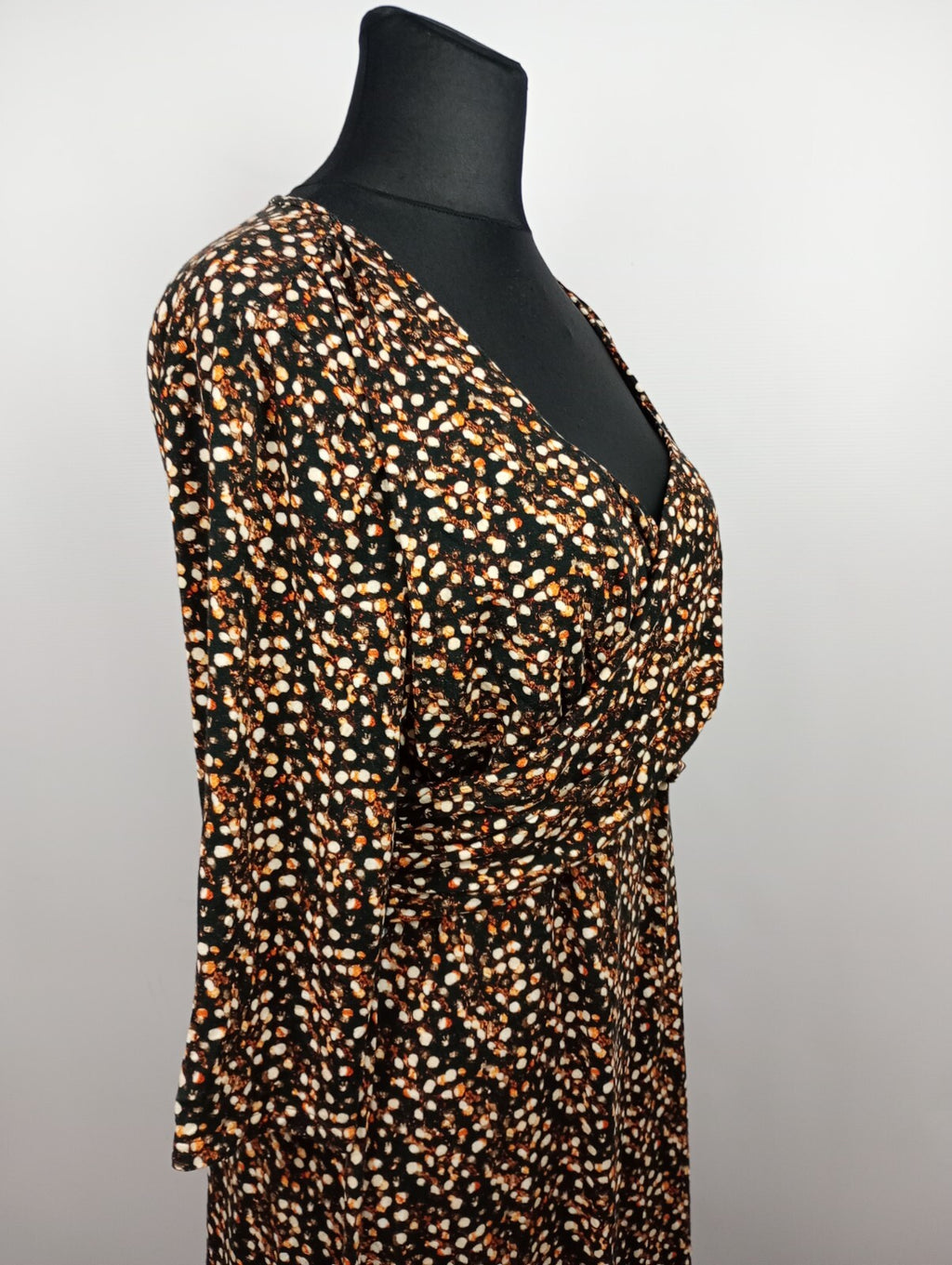 EK5306 Damen Kleid, schwarz/beige/orange, Gr. XL6