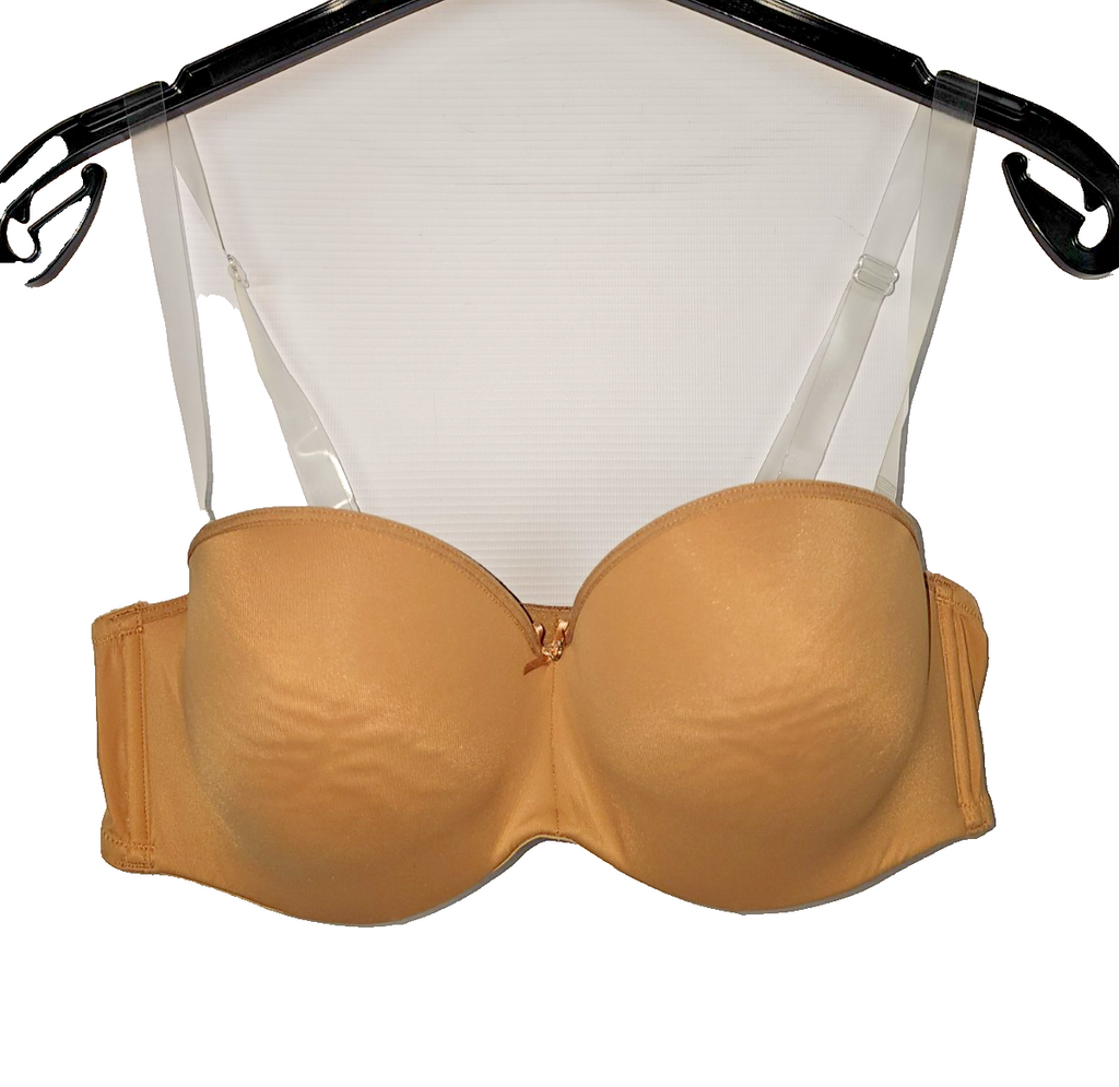 EK8516 Damen BH Durchsichtige Träger, Beige, Gr Ca 90 B0