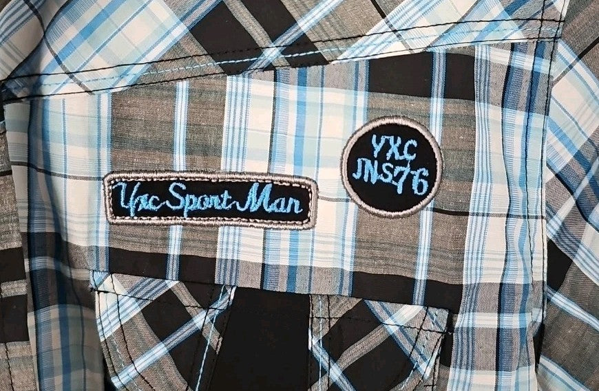 EK9109 Herren Hemd von YXC Fashion,  Gr.L, Blau Karriert2