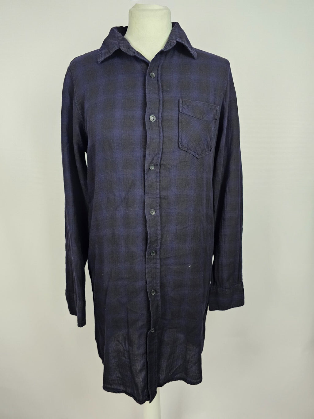 EK5374 Damen Blusenkleid von The Shirt, dunkellila/schwarz kariert, Gr. M0