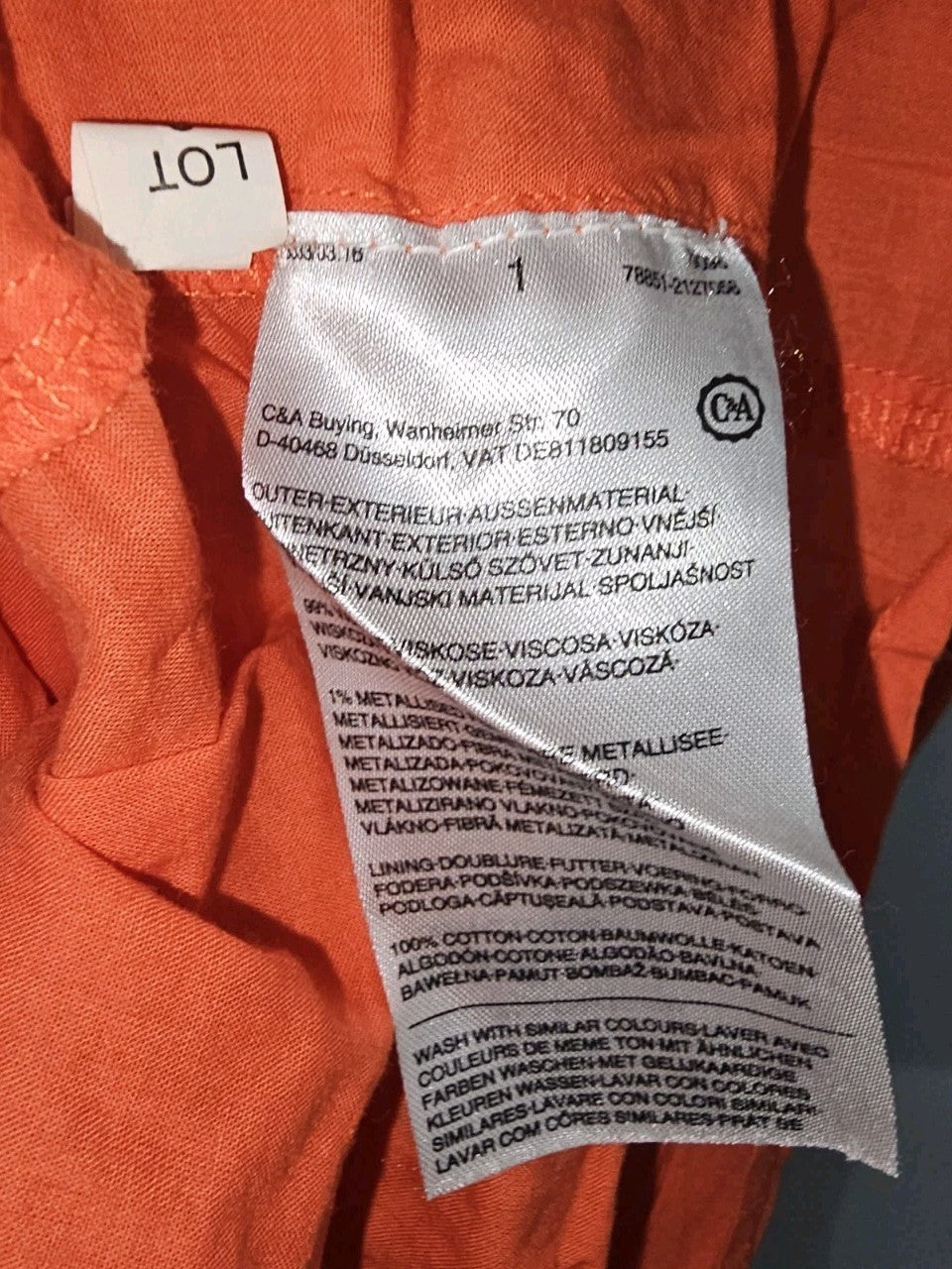 EK8838 Mädchen Kleid von C&A, orange, Gr.1465