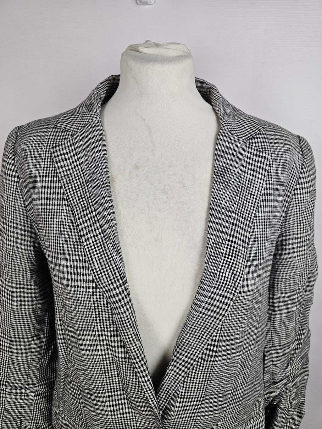 EK0752 Damen Blazer von Hallhuber, schwarz/weiß kariert, Gr. 382