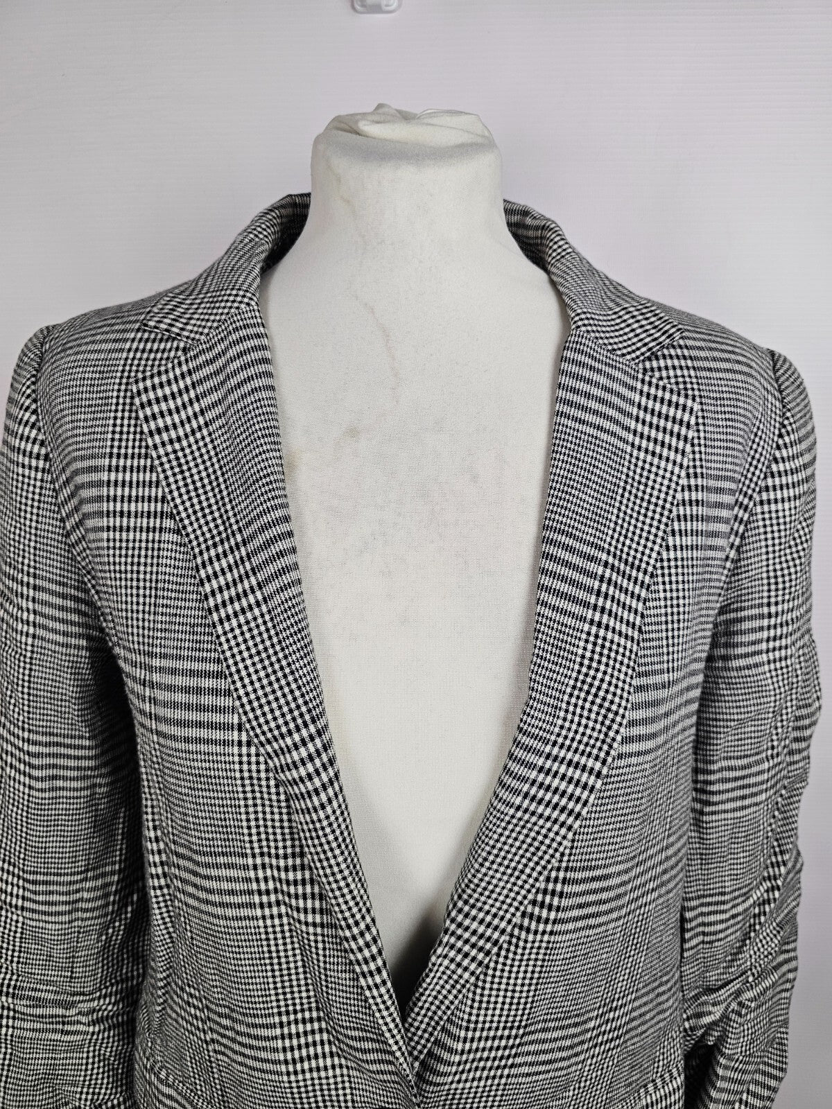 EK0752 Damen Blazer von Hallhuber, schwarz/weiß kariert, Gr. 382