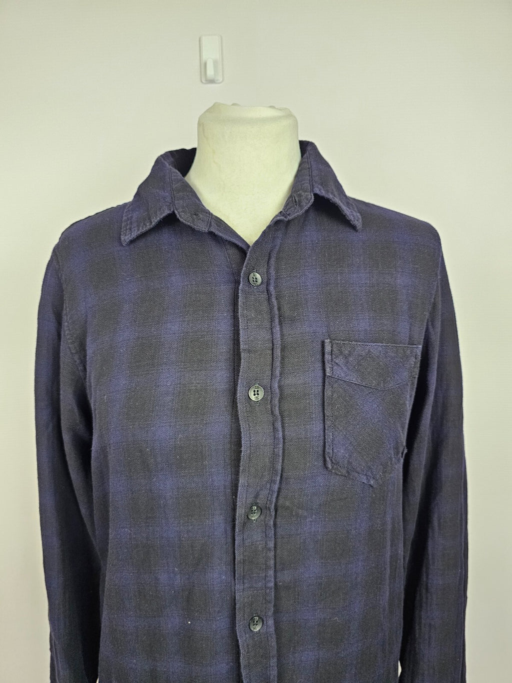 EK5374 Damen Blusenkleid von The Shirt, dunkellila/schwarz kariert, Gr. M1