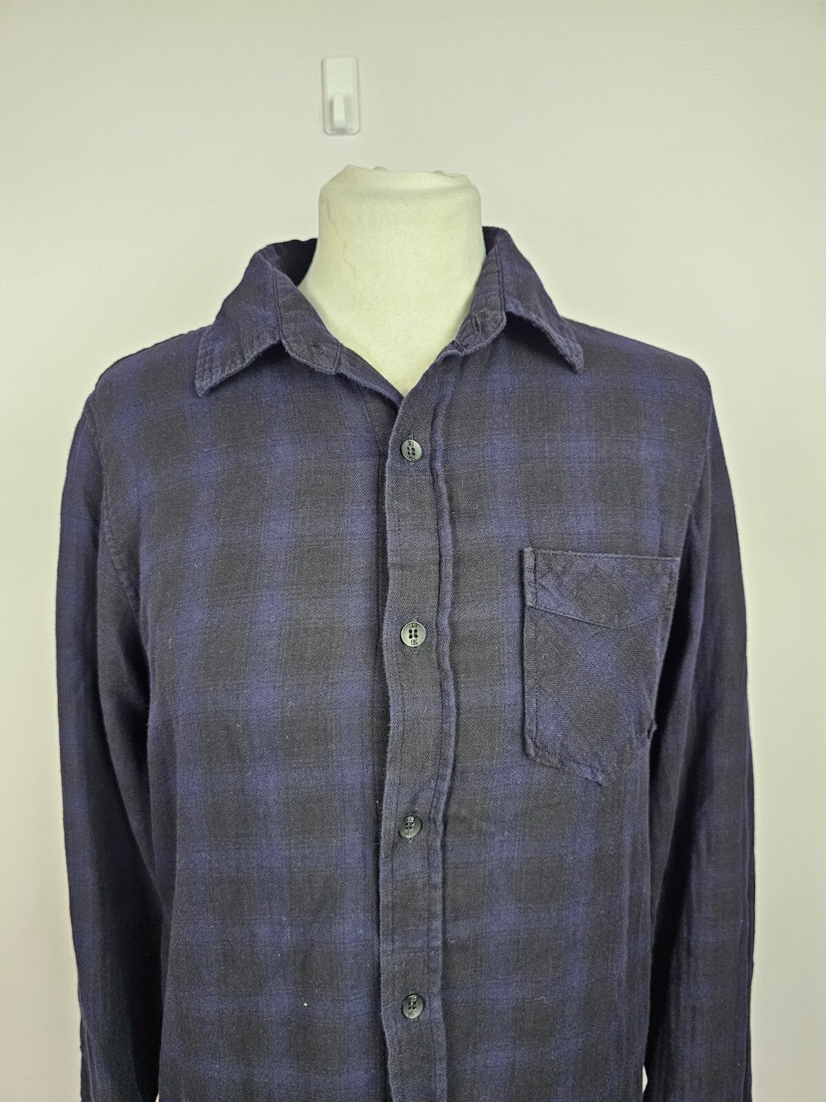 EK5374 Damen Blusenkleid von The Shirt, dunkellila/schwarz kariert, Gr. M1