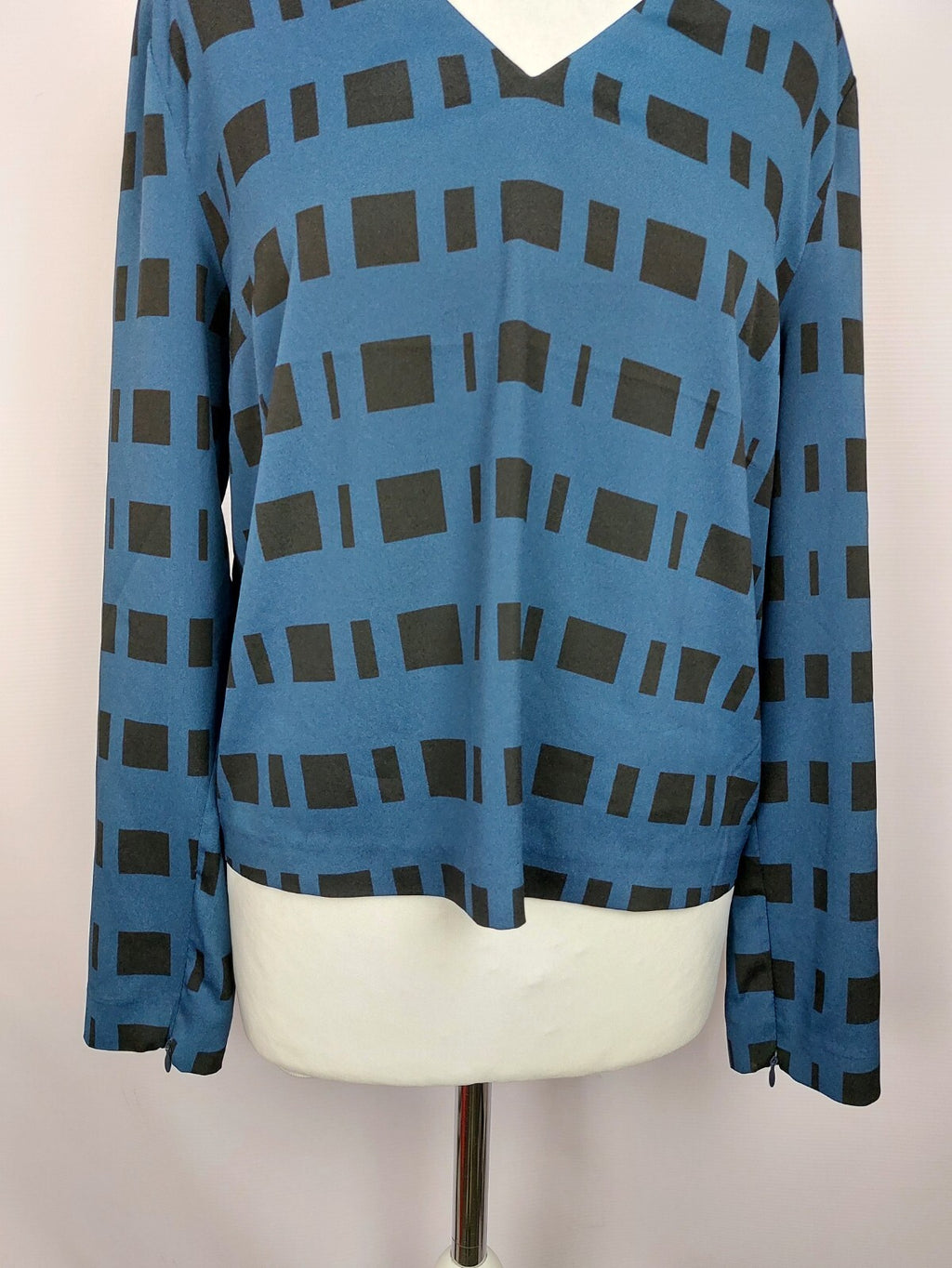 EK2894 Damen Bluse von DKNY, blau/schwarz, Gr. M2