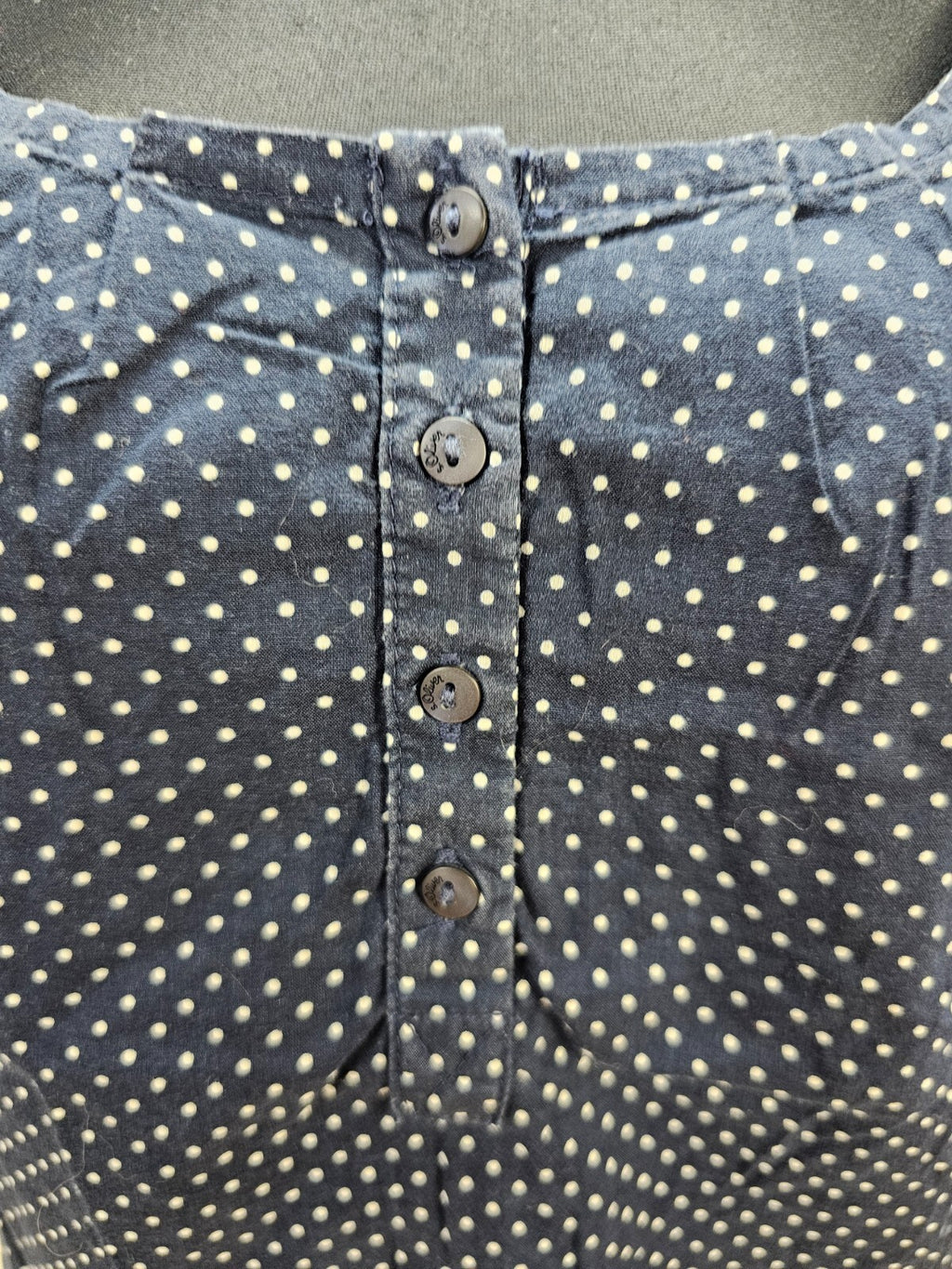 EK5742 Damen Bluse von s.Oliver, dunkelblau, gepunktet, Gr. 363