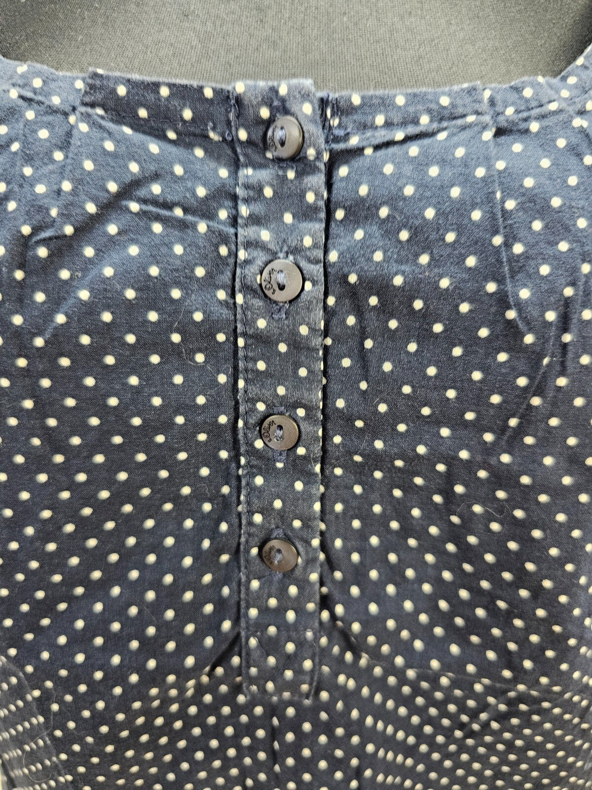 EK5742 Damen Bluse von s.Oliver, dunkelblau, gepunktet, Gr. 363