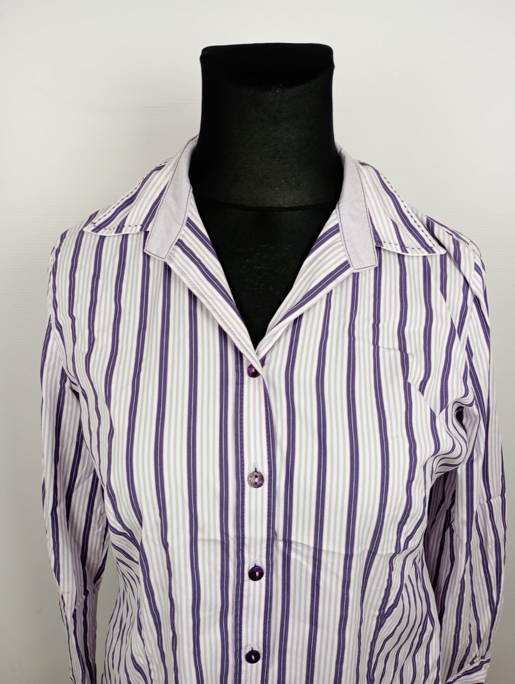 EK5337 Damen Bluse von Gerry Weber, lila/weiß gestreift, Gr. 441