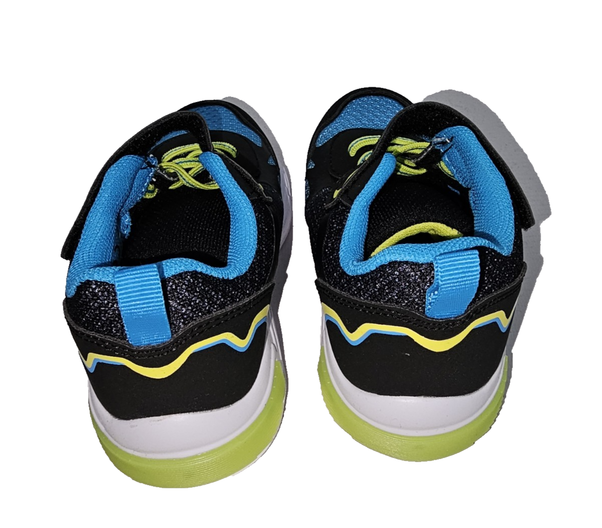 ES357 Kinder Sneaker von KangaRoos, blau-grün- schwarz, mit Lichteffekt, Gr.272