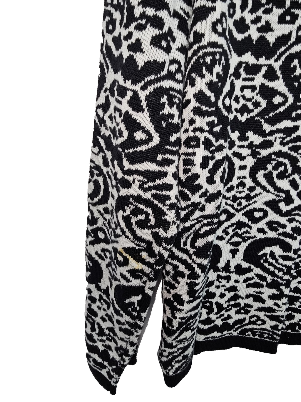 EK7679 Damen Strickjacke von Atelier gs, Schwarz/Weiß, Gr. 206
