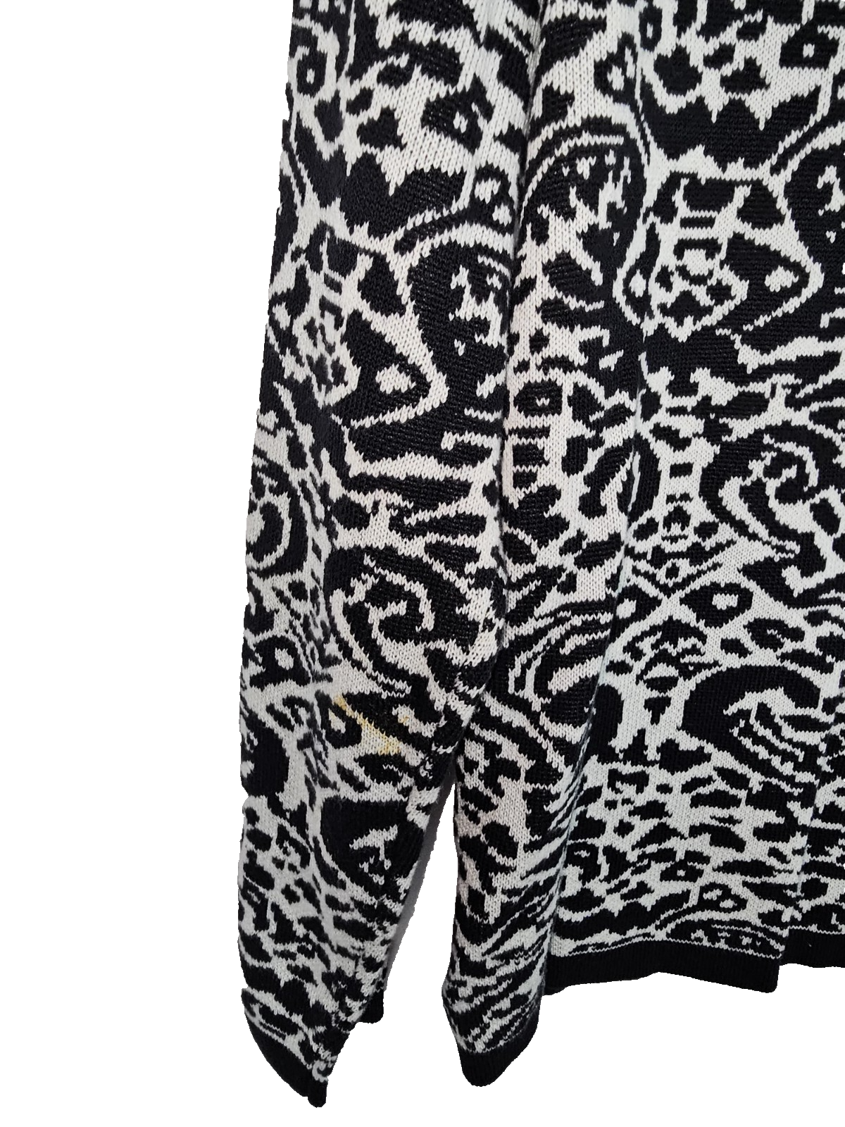 EK7679 Damen Strickjacke von Atelier gs, Schwarz/Weiß, Gr. 206