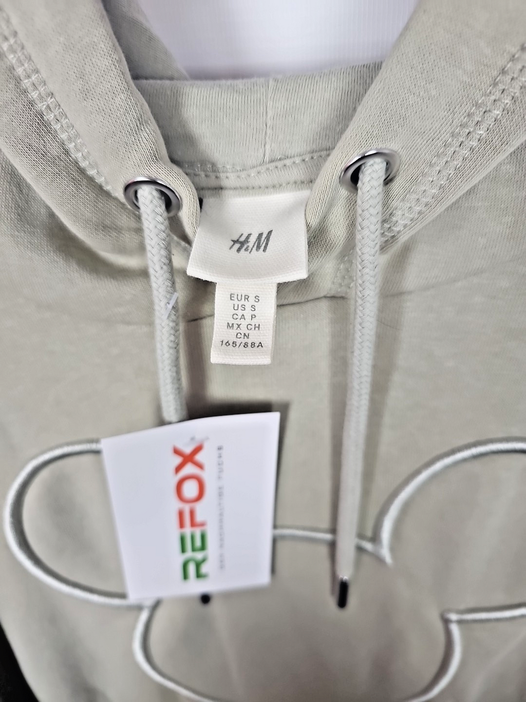 Damen Hoodie mit Kapuze Beige Gr S Ek 4264 Mickey Mouse H&M1