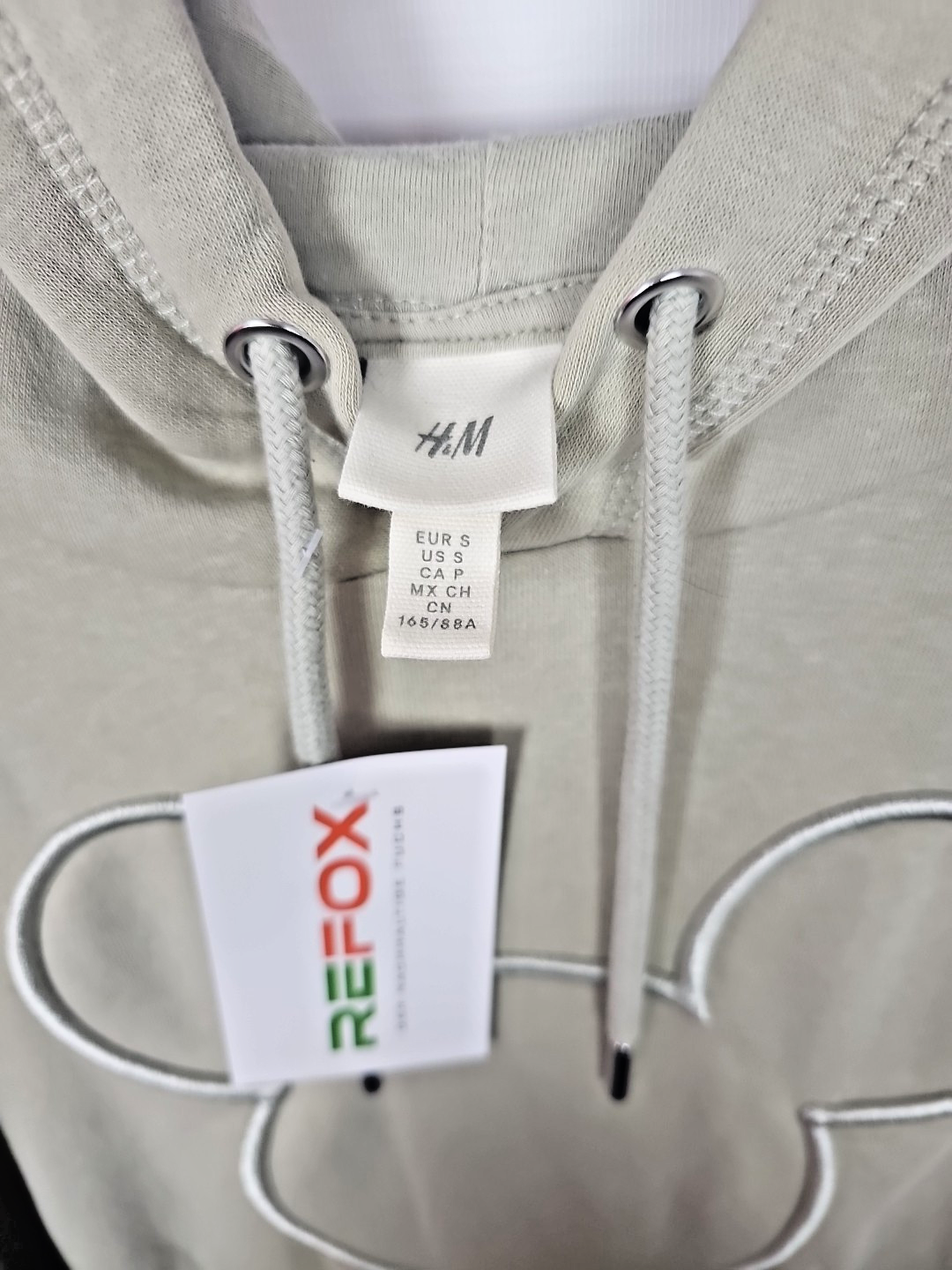 Damen Hoodie mit Kapuze Beige Gr S Ek 4264 Mickey Mouse H&M1