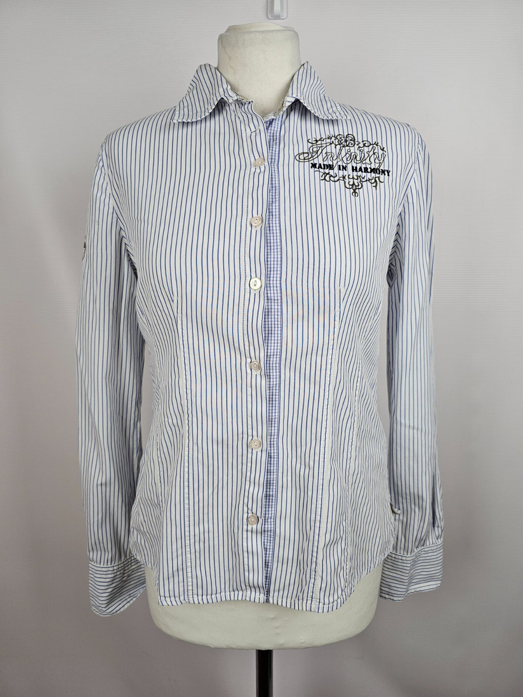 EK5658 Damen Bluse von Zaffiri, weiß/blau gestreift, Gr. 360