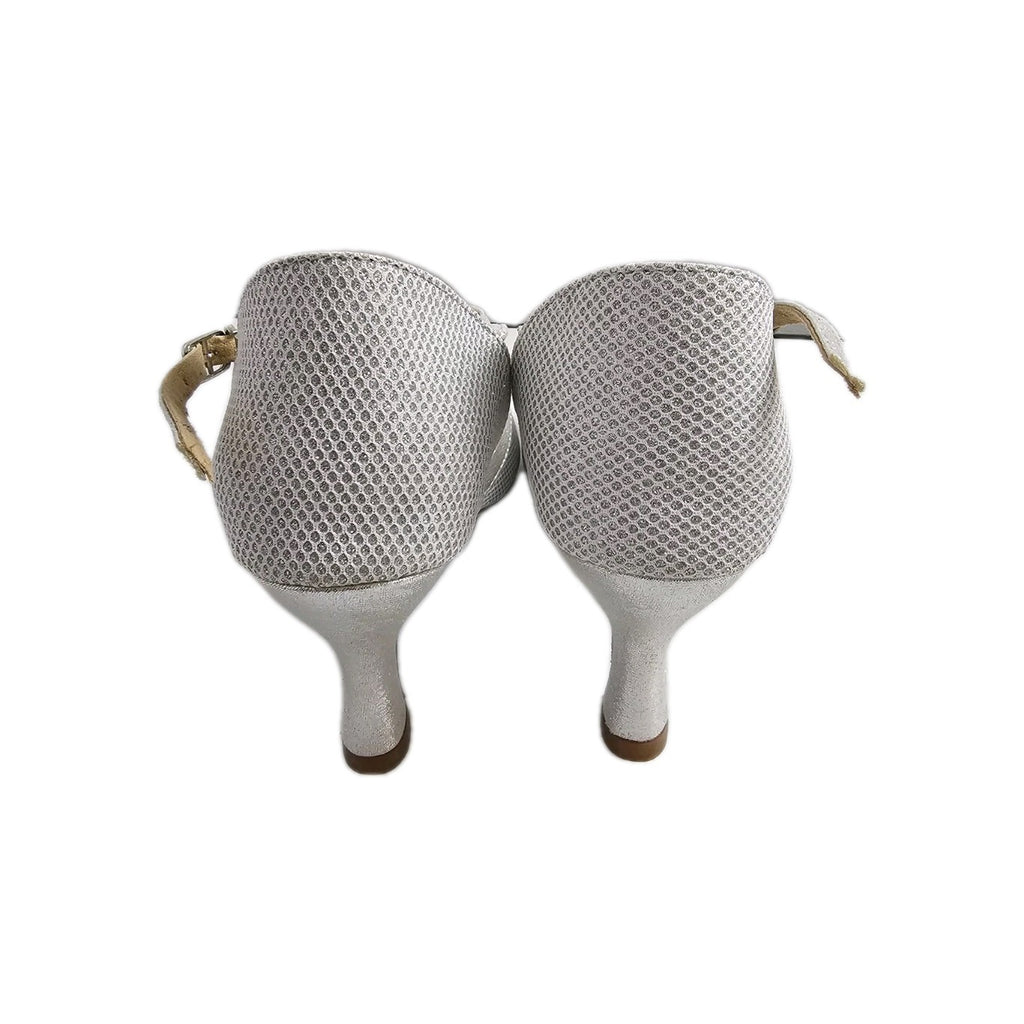 ES177 Damen High Heels Gr.39 Silber Glitzer2