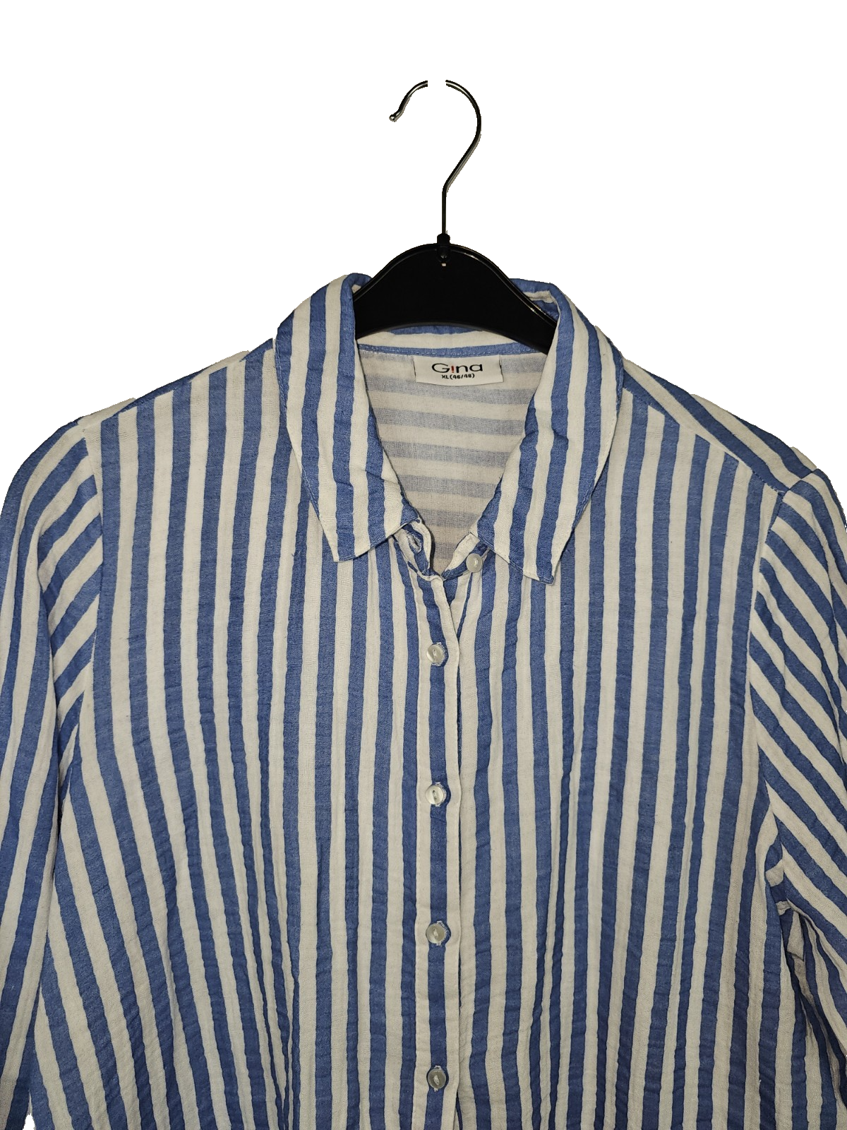 EK7861 Damen Bluse von Gina, Weiß/Blau, Gr. XL1