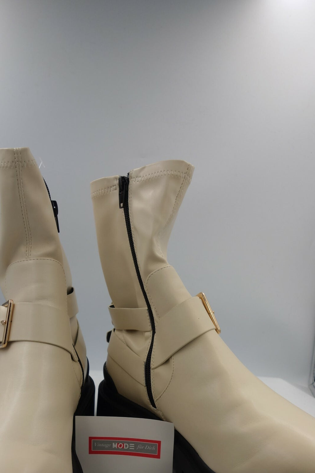 ES0311 Damen Boots von Asos, cremeweiß, Gr. 421