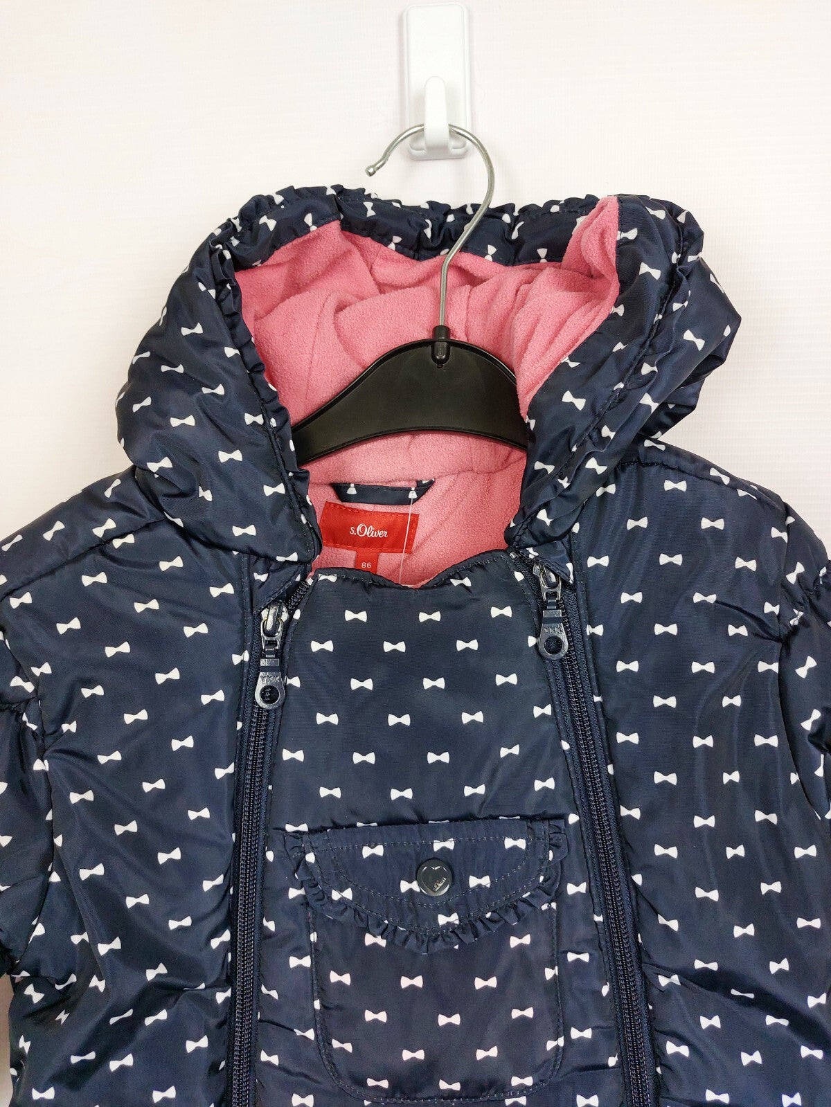 EK4965 Mädchen Schneeanzug von s.Oliver, dunkelblau/weiß/rosa, Gr. 861