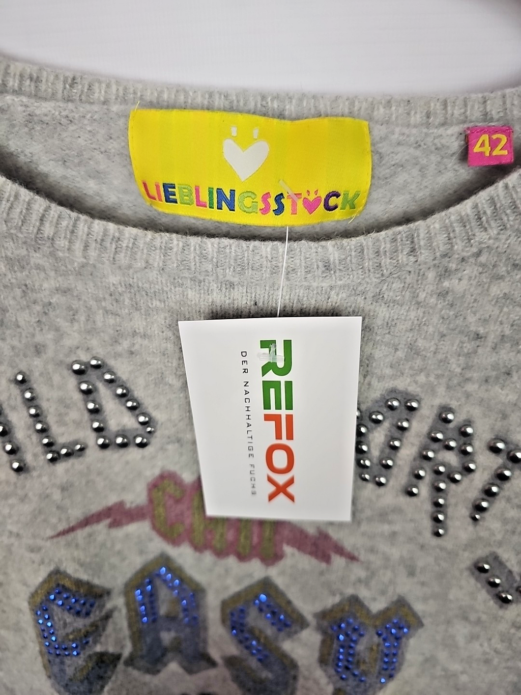 EK 1846 Damen Pullover Grau Lieblingssrück Gr 42 100% SCHURWOLLE1