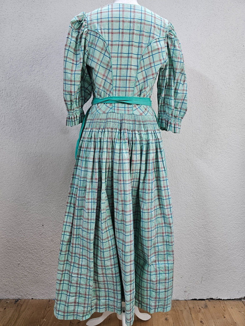 EK1569 Damen Dirndl, mintgrün, kariert, Gr. M5