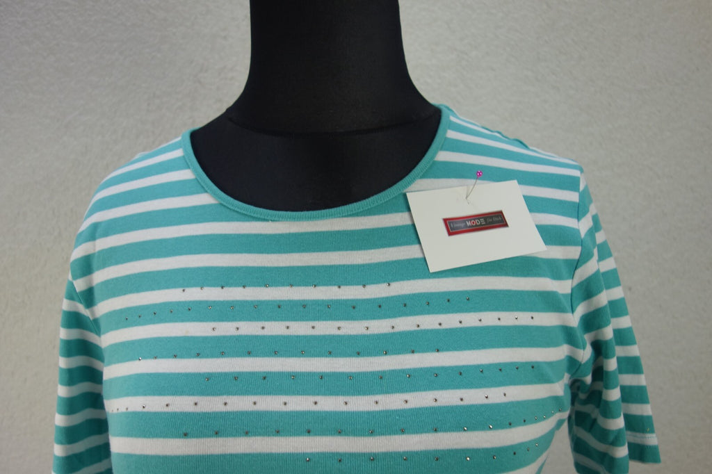 EK4119 Damen T-Shirt von Adagio, grün-weiß, Gr.M (nach Größentabelle)1